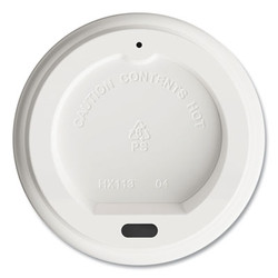 Perk™ Plastic Hot Cup Lids, Fits 8 Oz Cups, White, 50/pack PK45593
