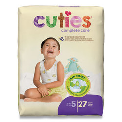 Cuties® Premium Jumbo Diapers, Size 5, Over 27 Lbs, 108/carton CR5001