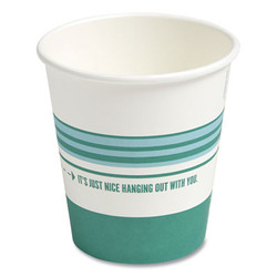 Perk™ Paper Hot Cups, 10 oz, White/Teal, 50/Pack PK54366
