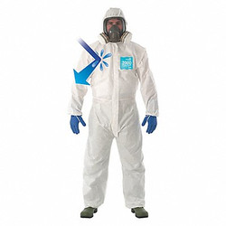 Ansell Coveralls,4XL,Wht,Film Lam,PK25 68-2000C