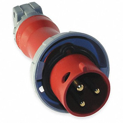 Hubbell IEC Pin and Sleeve Plug,20 A,Red,2Pl HBL320P7W