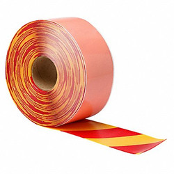 Brady Floor Tape,Red/Yellow,4 inx100 ft,Roll 170099
