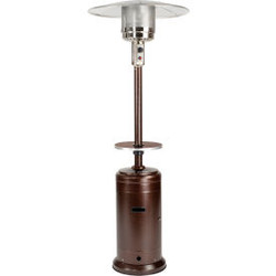 Hiland Patio Heater With Steel Table 48000 BTU Propane Hammered Gold