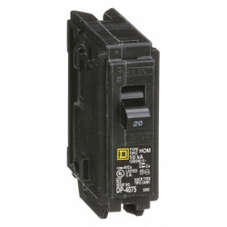 Square D Circuit Breaker,20A,Plug In,120V,1P HOM120