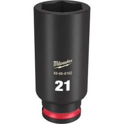 Milwaukee Tool Deep Impact Socket,Steel,21 mm 49-66-6162