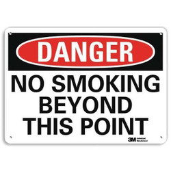 Lyle Danger No Smoking Sign,10" x 14",Alum  U3-1834-RA_14X10