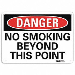 Lyle Danger No Smoking Sign,10" x 14",Alum U3-1834-RA_14X10