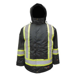 Viking Flame Resistant Rain Jacket,Black,S 3957FRJ-S