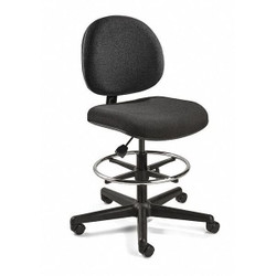 Bevco Task Chair,Fabric,Black,24-34" Seat Ht  V4507HC-BK