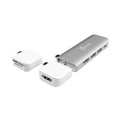 j5create® UltraDrive USB-C Dual Display Modular Minidock, Silver JCD387
