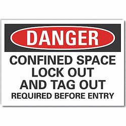 Lyle Confined Space DangerLbl,10x14in,Polyest LCU4-0667-ND_14X10