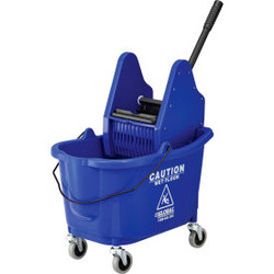 Global Industrial Mop Bucket And Wringer Combo 38 Qt. Down Press Blue