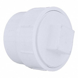 Sim Supply Cleanout Adapter with Plug, 4 in, PVC  1WKR9