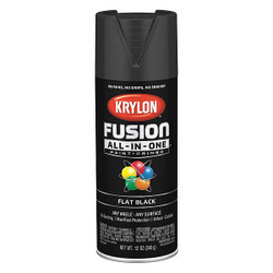 Krylon Spray Paint,Black,Flat,12 oz. K02728007