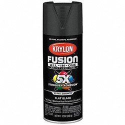 Krylon Spray Paint,Black,Flat,12 oz.  K02728007