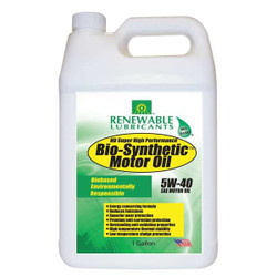 Renewable Lubricants Engine Oil,5W-40,Bio-Synthetic,1gal 85253