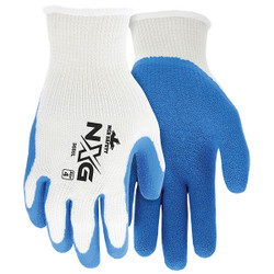 MCR Safety® NXG® Dipped Gloves, Medium, White/Blue, 12/Pair