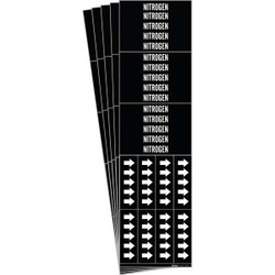 Brady Pipe Marker,Adhesive,White,Nitrogen,PK5 87745-PK