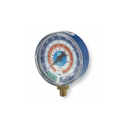 Yellow Jacket Low Side Gauge, 3 1/8 in Dia, Blue 49138