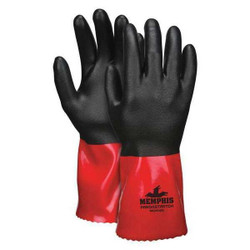 Mcr Safety Gloves,Nitrile,L,12 in. L,Nylon,PK12 MG9648L