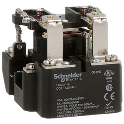 Schneider Electric Open Power Relay,8 Pin,120VAC,DPDT 199AX-14