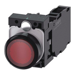 Siemens Illuminated Push Button,Red,22mm,LED  3SU1102-0AB20-1FA0