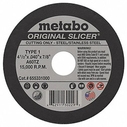 Metabo Abrasive Cut-Off Wheel,Type 1,PK100 US655331100