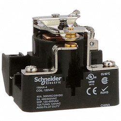 Schneider Electric Open Power Relay,5 Pin,120VAC,SPDT  199AX-4
