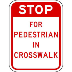 Lyle Stop for Pedestrians Sign,24" x 18" LR9-16-18DA