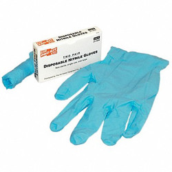 First Aid Only Disposable Gloves,Nitrile,L,Blue,PR,PK2 21-026