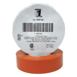 Sim Supply Elec Tape,66 ft Lx3/4 in W,7 mil,Orange  19N742