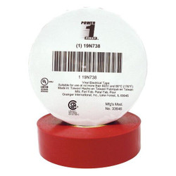 Sim Supply Elec Tape,66 ft Lx3/4 in W,7 mil,Red  19N738