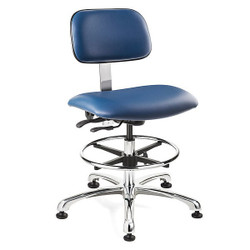 Bevco Cleanroom Task Chair,Vinyl,Blue 4551C3-BL