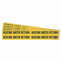 Brady Pipe Marker,Heating Water Return,PK5 7129-4-PK