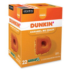 Dunkin Donuts® K-Cup Pods, Caramel Me Crazy, 22/Box 5000364900