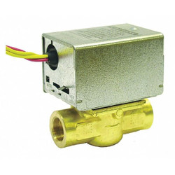 Honeywell Home Motorized Zone Valve,NC,Brass,3/4 in NPT V8043E1145