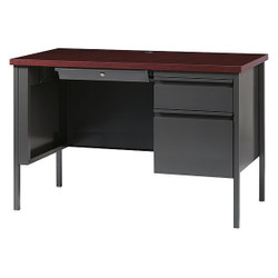 Hirsh Office Desk,29 1/2" H,Charcoal/Mahogany 22201