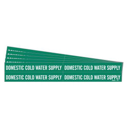 Brady Pipe Marker,Domestic Cold Water Sup.,PK5 7086-4-PK