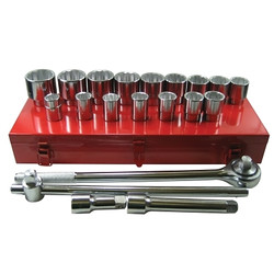 21-Pc Socket Set, 3/4 in, 12 Point, SAE