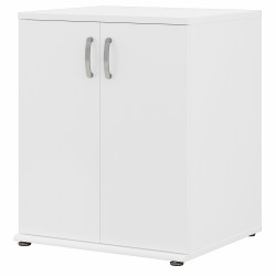 Bush Business Furniture Universal Floor Storage Cabinet with Doors and Shelves UNS128WH
