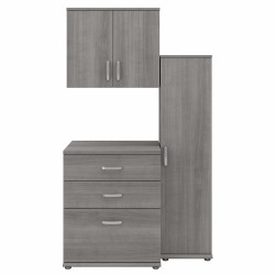 Bush Business Furniture Universal 44W 3 Piece Modular Storage Set with Floor and Wall Cabinets UNS005PG