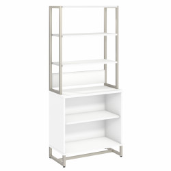 Office by kathy ireland® Method Bookcase with Hutch in White MTH013WH