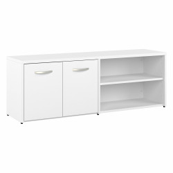 Bush Business Furniture Hybrid Low Storage Cabinet with Doors and Shelves HYS160WH-Z