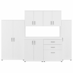 Bush Business Furniture Universal 6 Piece Modular Laundry Room Storage Set with Floor and Wall Cabinets LNS002WH