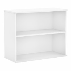 Bush Business Furniture Hybrid Small 2 Shelf Bookcase in White HY3036WH-Z
