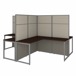 Bush Business Furniture Easy Office 60W 4 Person L Shaped Cubicle Desk Workstation with 66H Panels EODH760MR-03K