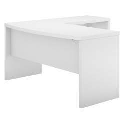 Office by kathy ireland® Echo L Shaped Bow Front Desk in Pure White ECH025PW