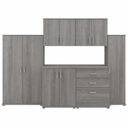 Bush Business Furniture Universal 6 Piece Modular Laundry Room Storage Set with Floor and Wall Cabinets LNS002PG