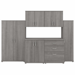 Bush Business Furniture Universal 108W 6 Piece Modular Storage Set with Floor and Wall Cabinets UNS002PG