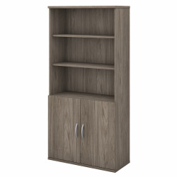 Bush Business Furniture Studio C Tall 5 Shelf Bookcase with Doors STC015MH